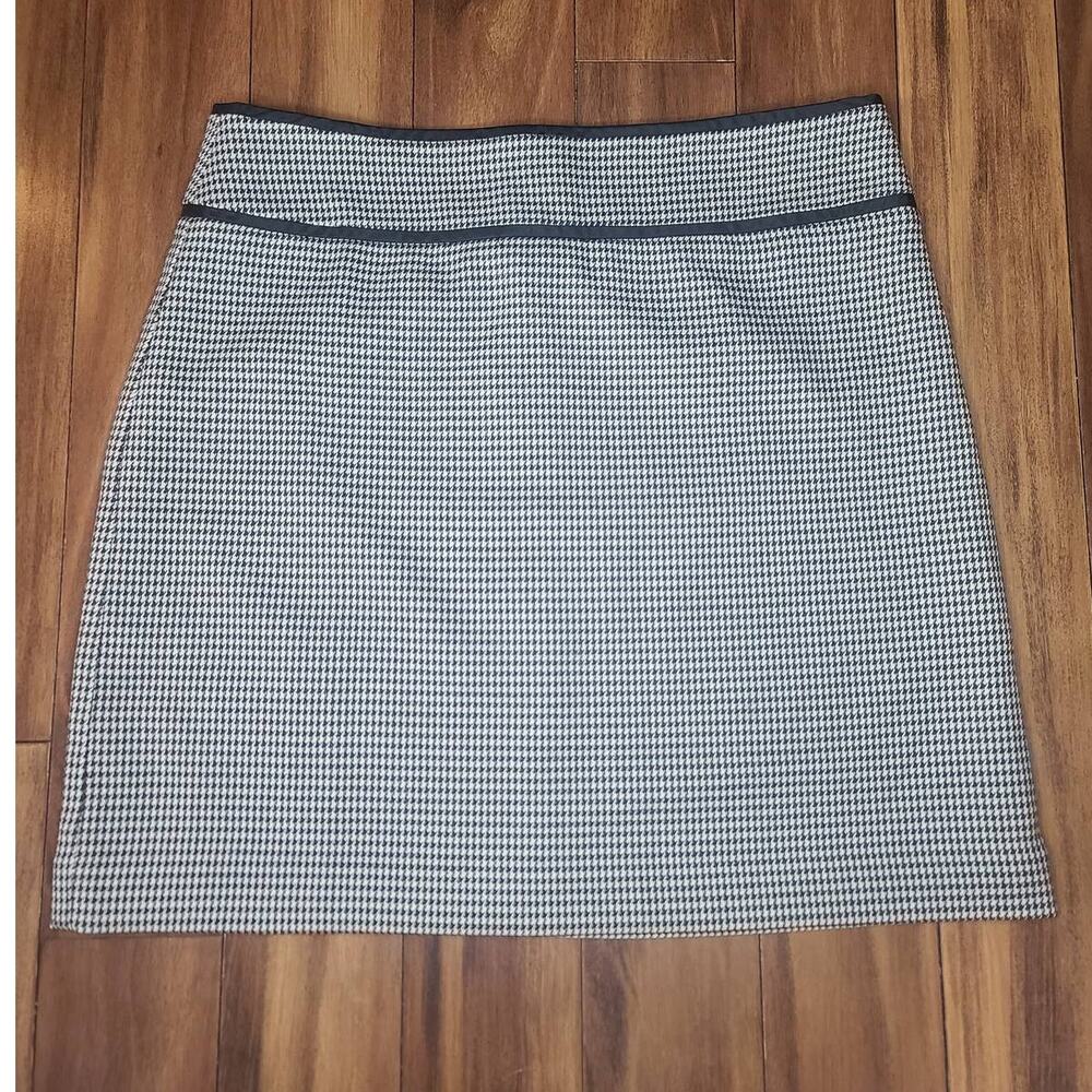 Ann Taylor Loft black white houndstooth skirt - 4